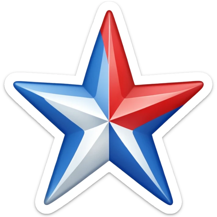 Red, White, and Blue star sticker