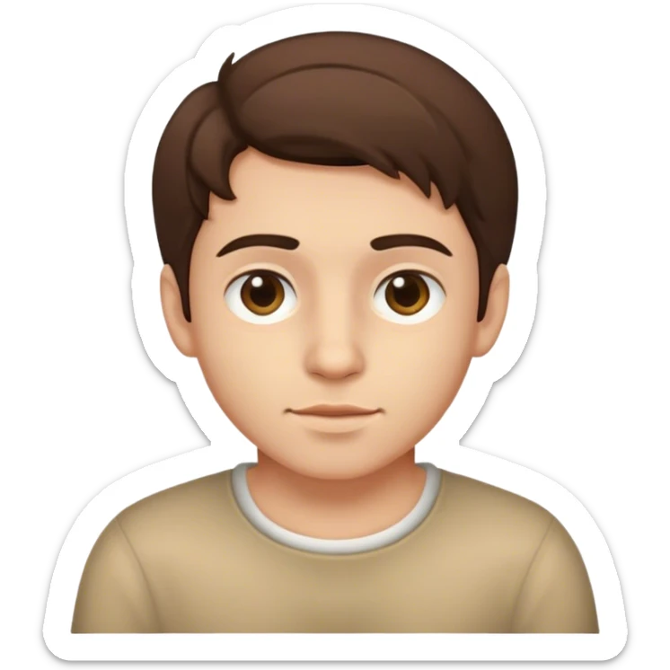 brunette hair italian boy no facial hair  sticker