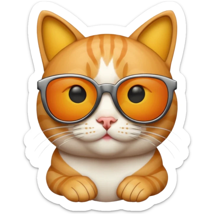 Cat with sunglasses sticker