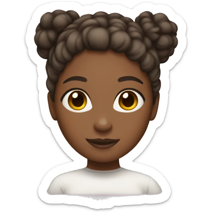 Girl with light black skin with curly brown hair in a bun sticker