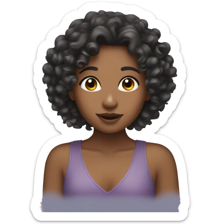 Curly hair girl with hair products  sticker