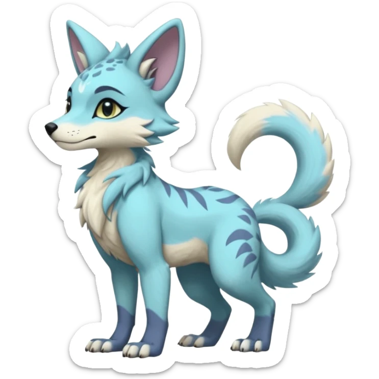 smooth soft pastel modern anthro furry vernid-trico-Protogen-Primagen-hybrid fursona by Falvie, LiLaiRa, AngieWolf sticker