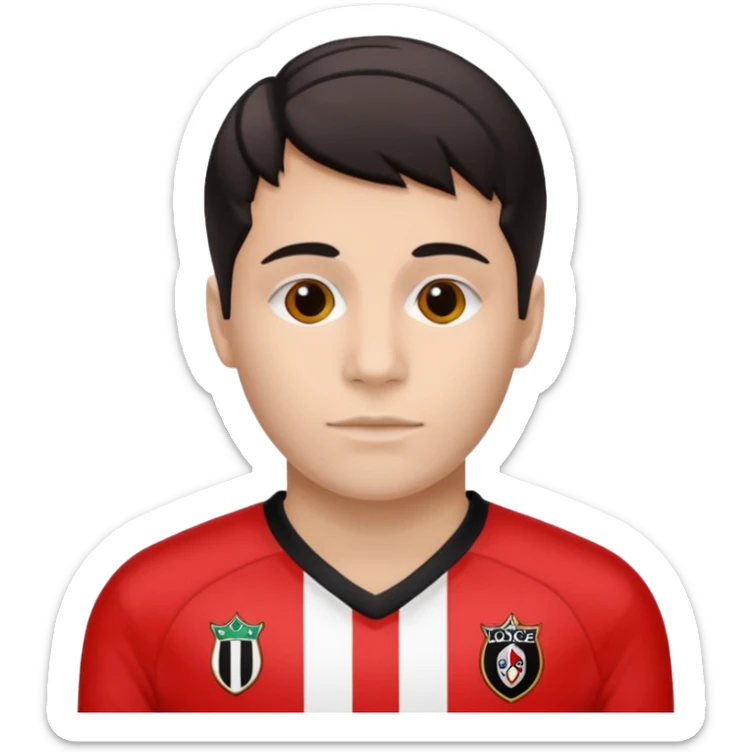 Supporter de L’ogc Nice. Maillot de foot rouge et noir (bandes) logo Kappa.  sticker