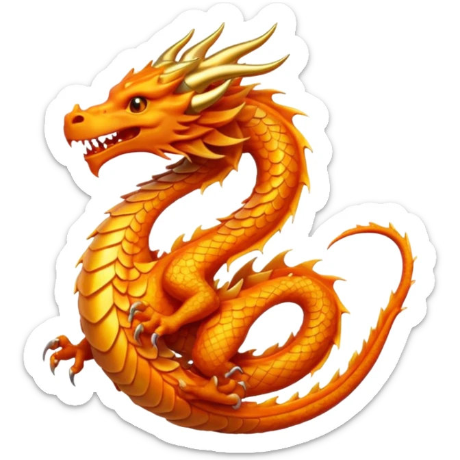 Simple minimalist Golden fiery crest symbol thats in a shape of a dragon sticker