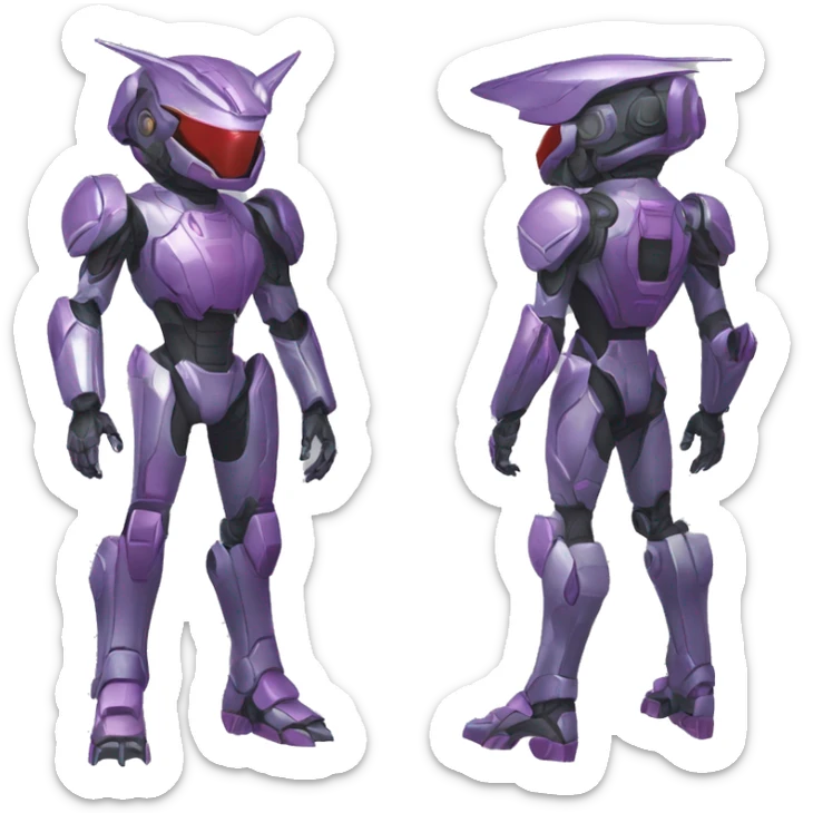 a Reptile-Genesect-Raptor-Fakémon-Medabot-Mecha with a futuristic visor-helmet and wearing a techwear-suit Full Body sticker