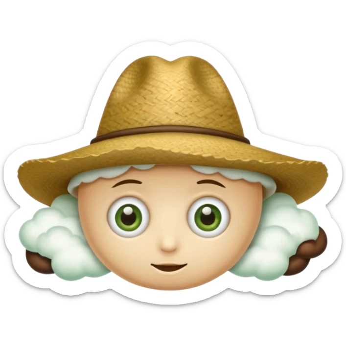 me puedes hacer un emojie para una mascota de mi empresa, la cual es empresa de café, Las carecteristicas son las siguientes: Puede ser un cafecito con forma de nube o un sercito de neblina con sombrero de cafetalero.
Ojos grandes, expresión tranquila.
Colores: beige, café claro, verde oliva sticker