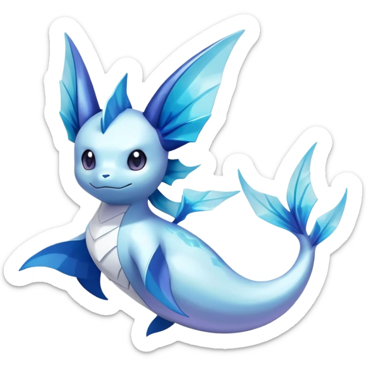 Shiny iridescent Vaporeon-Latios-Lugia-Suicune-fakemon-hybrid sticker