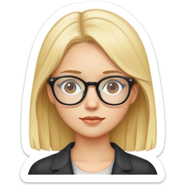 blond girl with glasses sticker