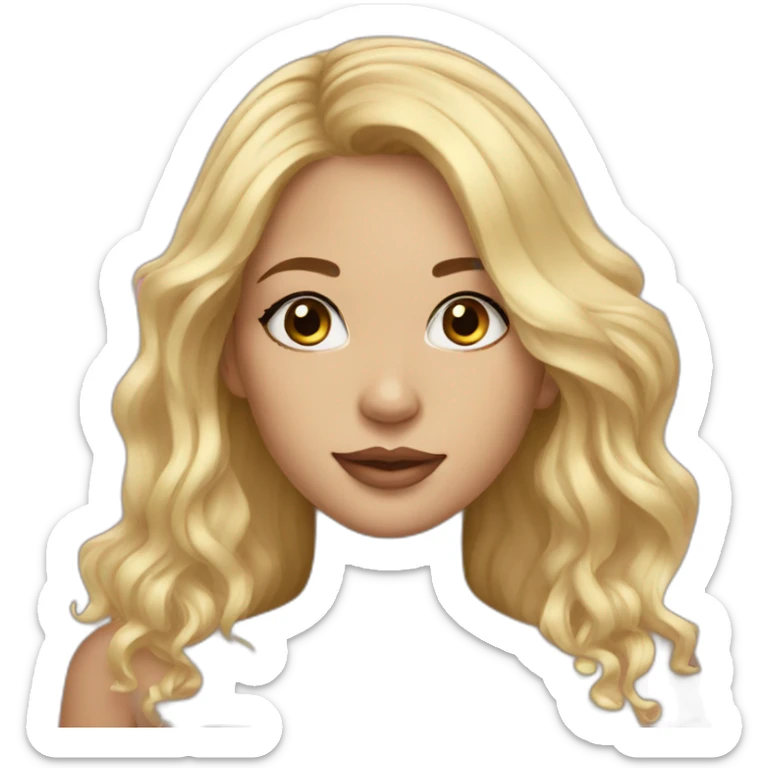 beautiful girl with blonde hair and black eyes named holly sticker