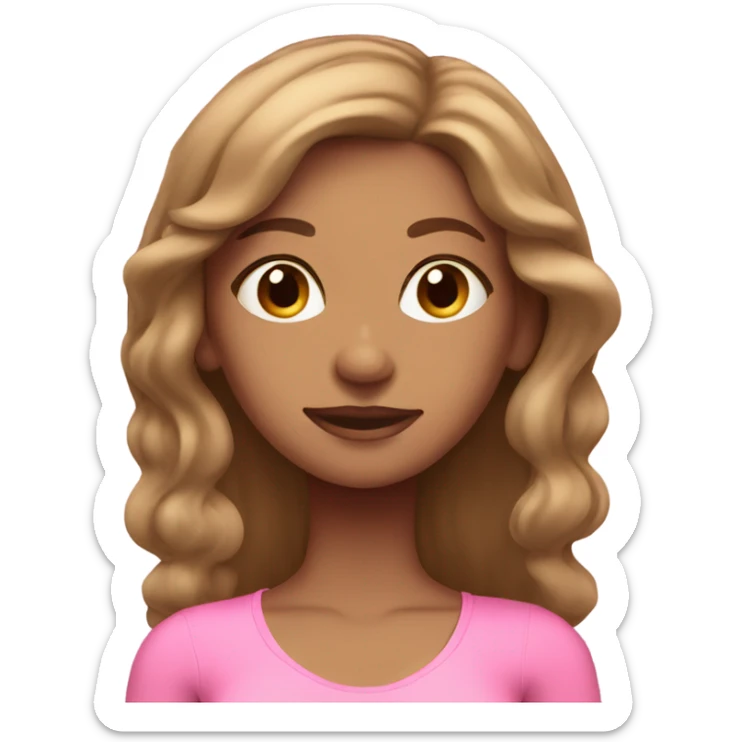 Tan girl with light brown hair in pink yoga outfit sticker