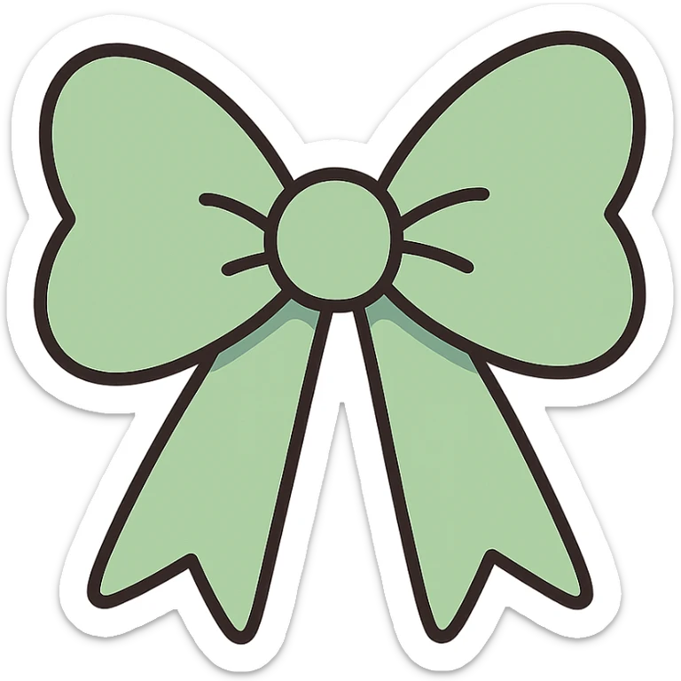 simple and cute matching bow in pastel green sticker