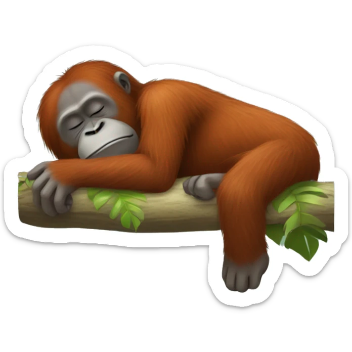 Orangutan sleeping sticker