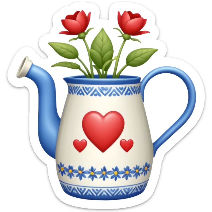 i want a watering jug with legs watering 3 plans in increasing height with hearts in the flowers sticker