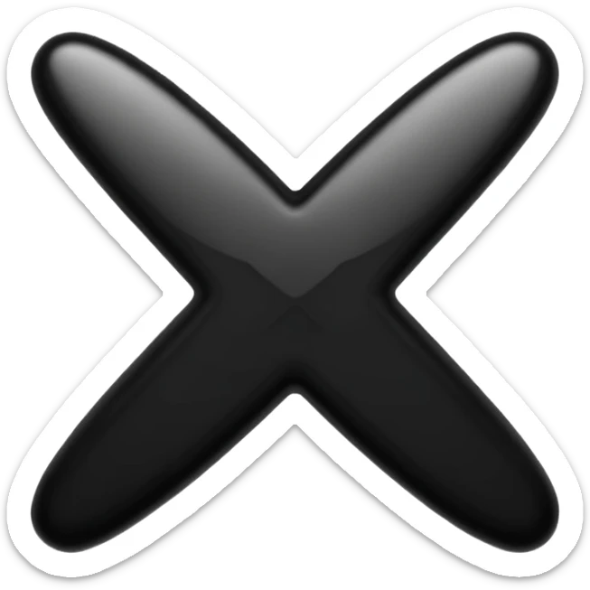 make a letter x emoji in the color black and make the background transparent sticker