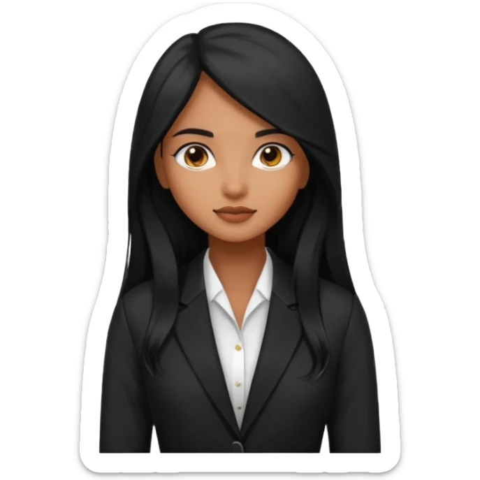 A beautiful indian girl Salon owner with blazer in black long hair  sticker