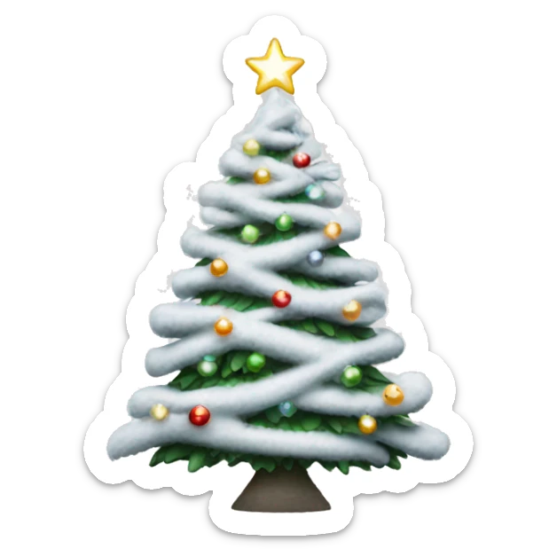 White Christmas tree sticker