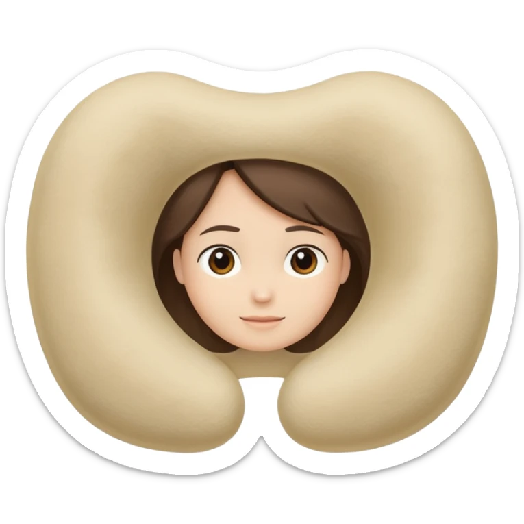 A fluffy memory-foam travel pillow that molds gently to the traveler’s head and shoulders. sticker