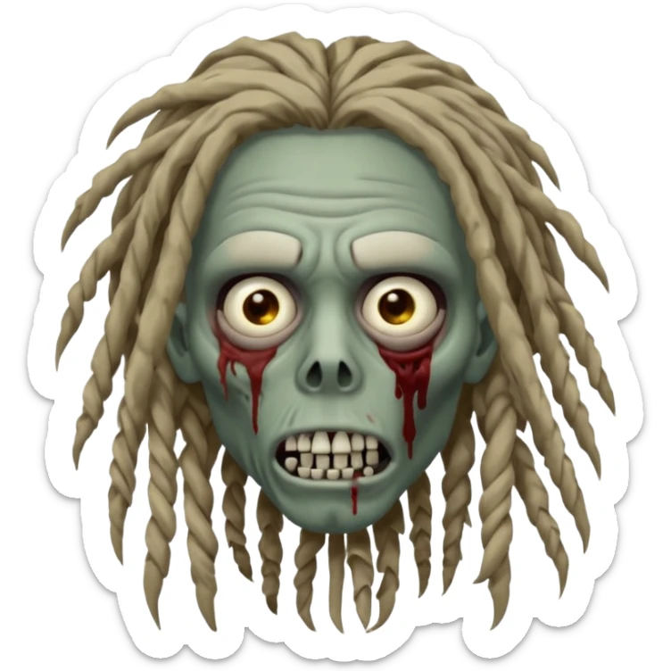 create zombie with dreadlocks have some of the drealocks cover his face now add a nose ring sticker