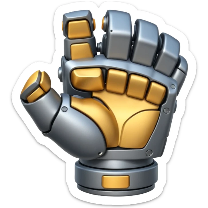 bulky robot fist, palm hidden, back of fist visible sticker