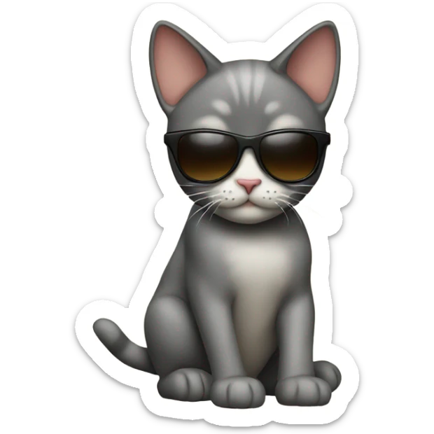Cat with sunglasses sticker