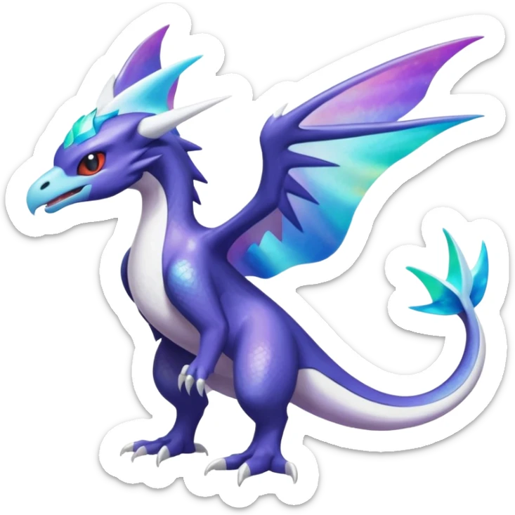 Shiny Nebulae Noivern-Latios-Lugia-Fakémon-hybrid-creature (full body)  sticker
