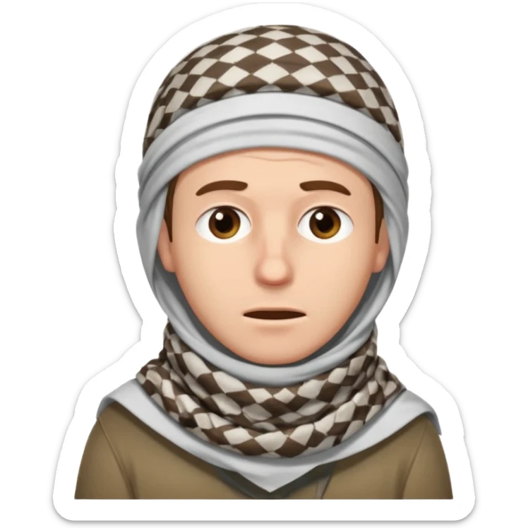 Sore throat for white brown hair guy
No fever - keffieh palestinian sticker
