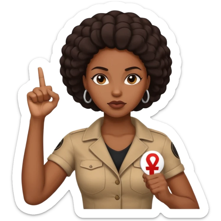 this is just a fucking white girl what this has to do with intersectional femnisim?
I need a raised fist of a black women including smybol (like female symbl) of feminism  sticker