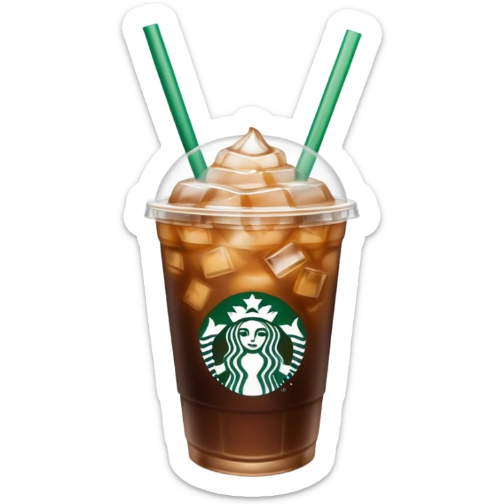 Starbuck ice coffee with ice cubes sticker