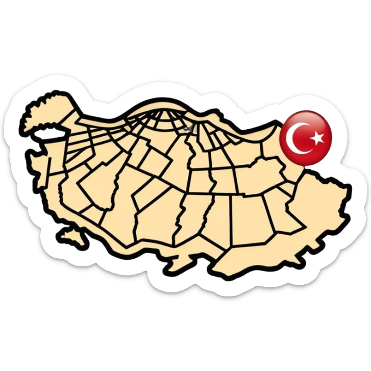 map of turkey transparent background but the outline of the map of turkey in black  sticker