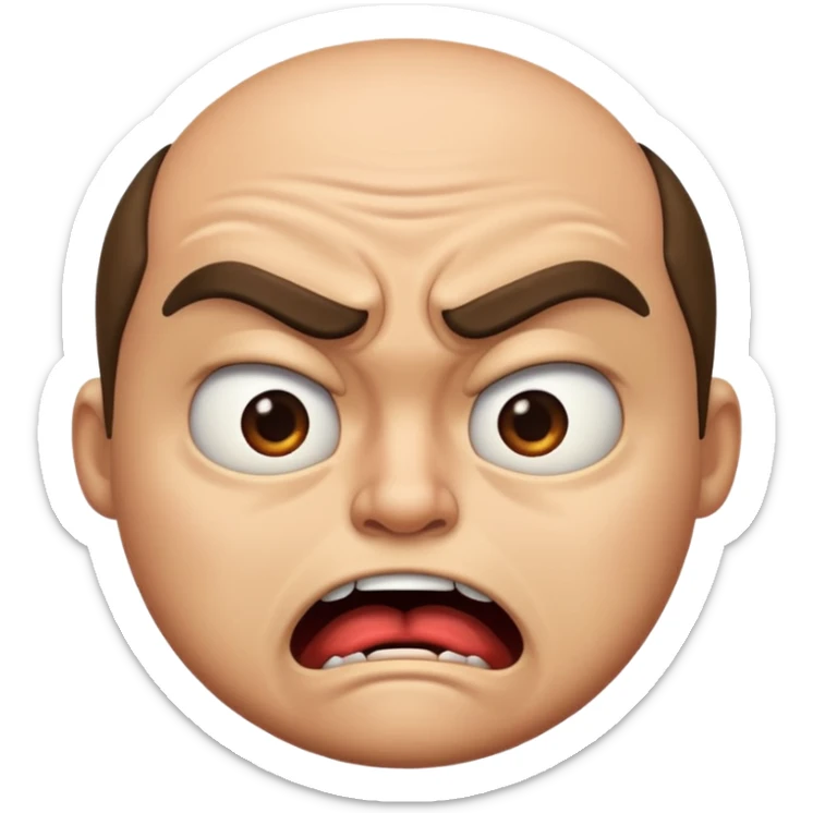 A standard iOS emoji. Extreme disgust/displeasure. One eyebrow raised, one eyebrow furled in anger. With a deep sneer on the mouth. sticker