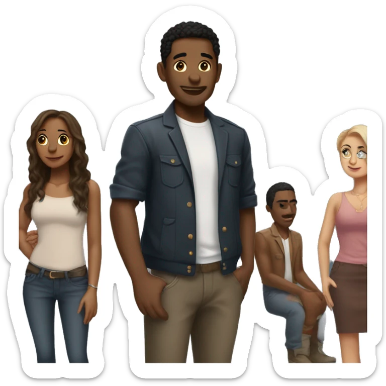 A more-than-skin-deep social scene - like your crush's vibe from a hit Netflix series sticker