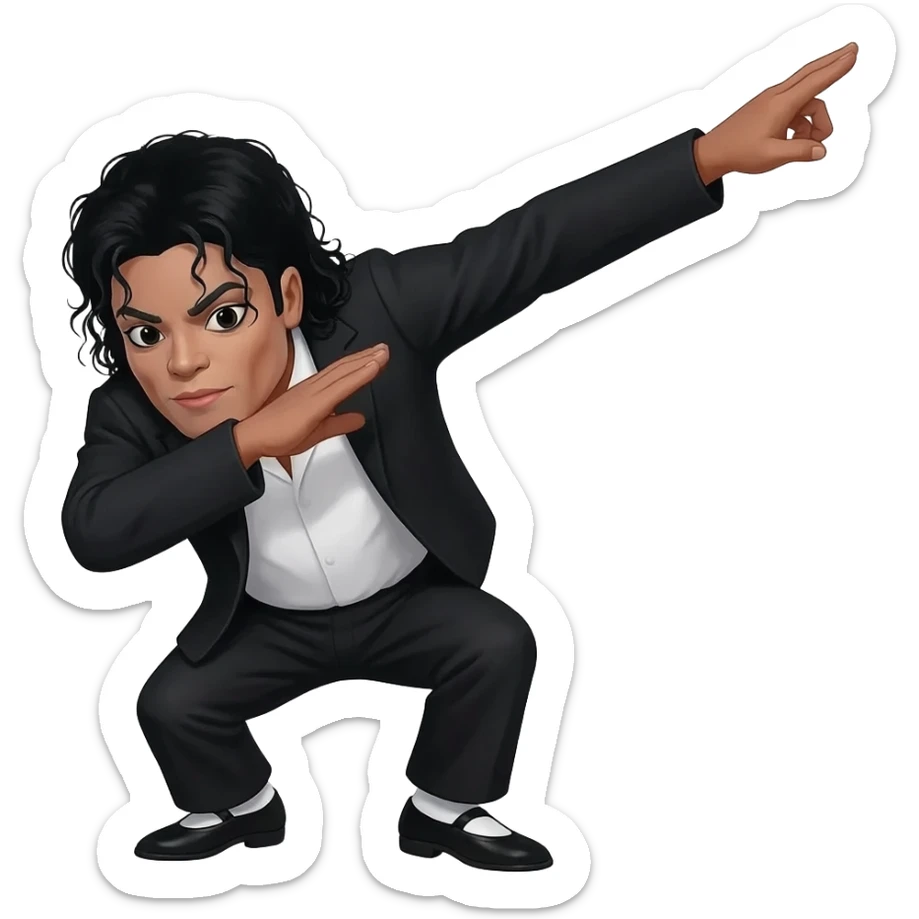 white michael jackson dab sticker