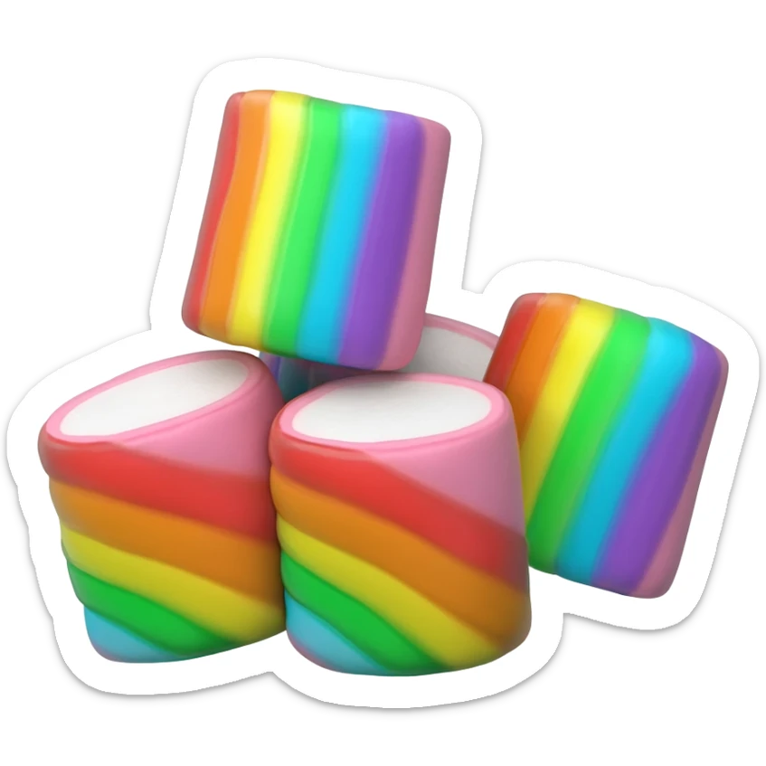 Five Little Colorful Ranbow Marshmallows  Friends!! sticker