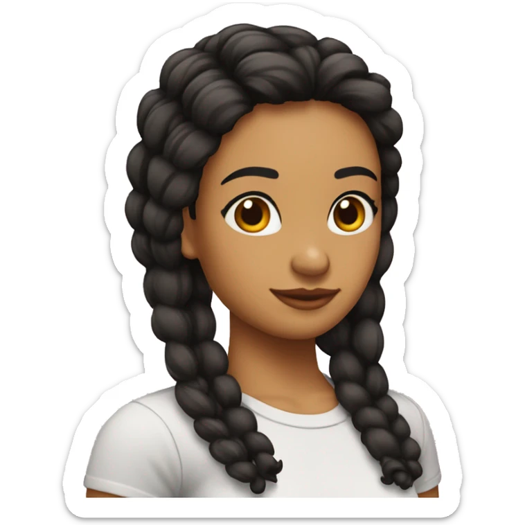 Chica peli negra con cabello corto por los hombros sticker