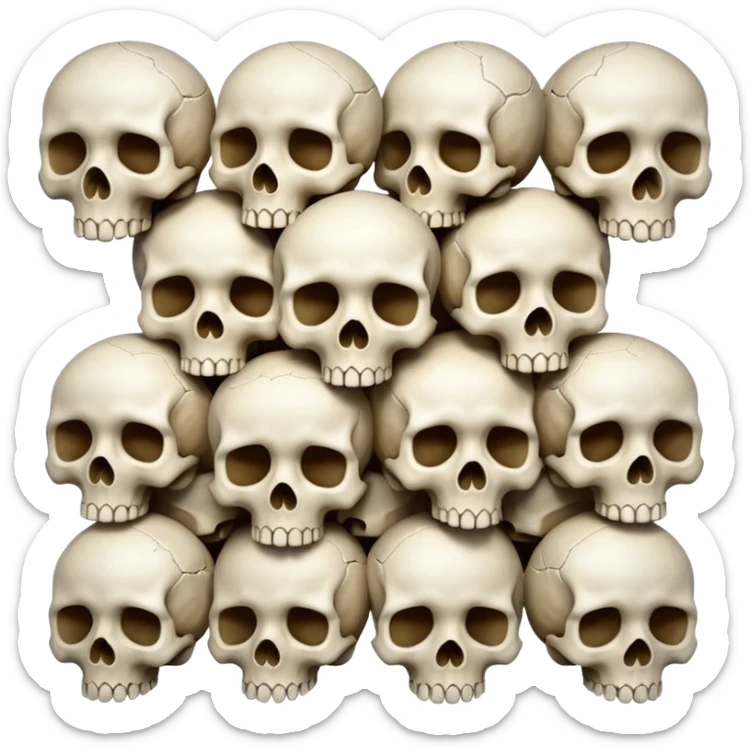 Endless Skulls, filling the whole screen, in the style of gritty realism sticker