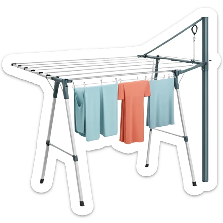 Brabantia Lift-O-Matic Outdoor 4 Arm Clothesline (197 ft/Ø 1.8") Height Adjustable, Folding Clothes Drying Rack sticker