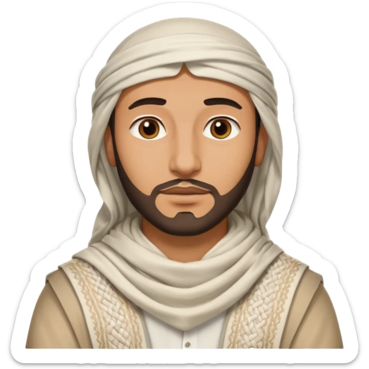 Arabe con un shemagh de color blanco pero solo sea la cabeza y nada de cuerpo sticker