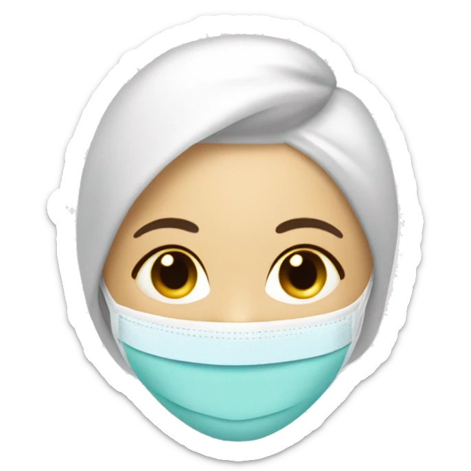 Lady with face mask spa beauty full face relaxing sticker