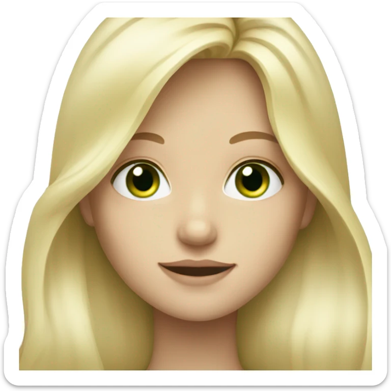 Girl with blonde long hair and white skin and green eyes  sticker