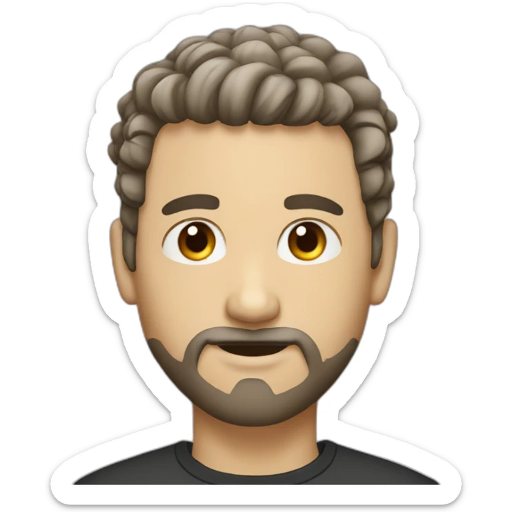 white man with facial hair and fade haircut and nose ring sticker