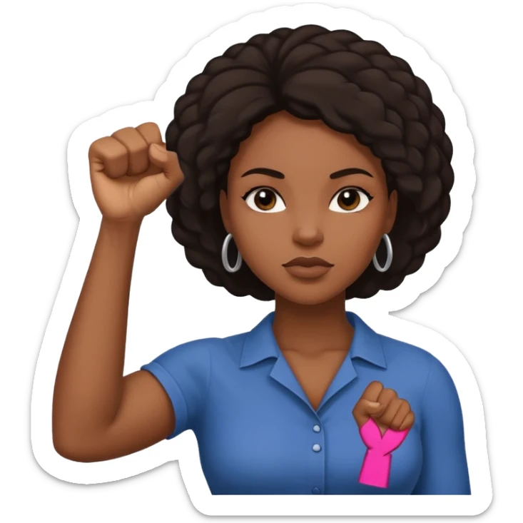 this is just a fucking white girl what this has to do with intersectional femnisim?
I need a raised fist of a black women including smybol (like female symbl) of feminism  sticker