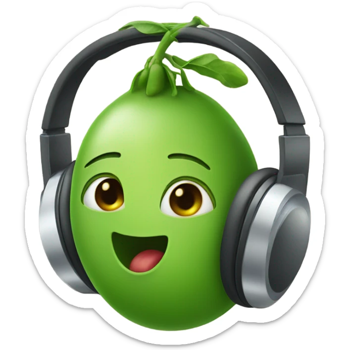 Peas with headphones  sticker