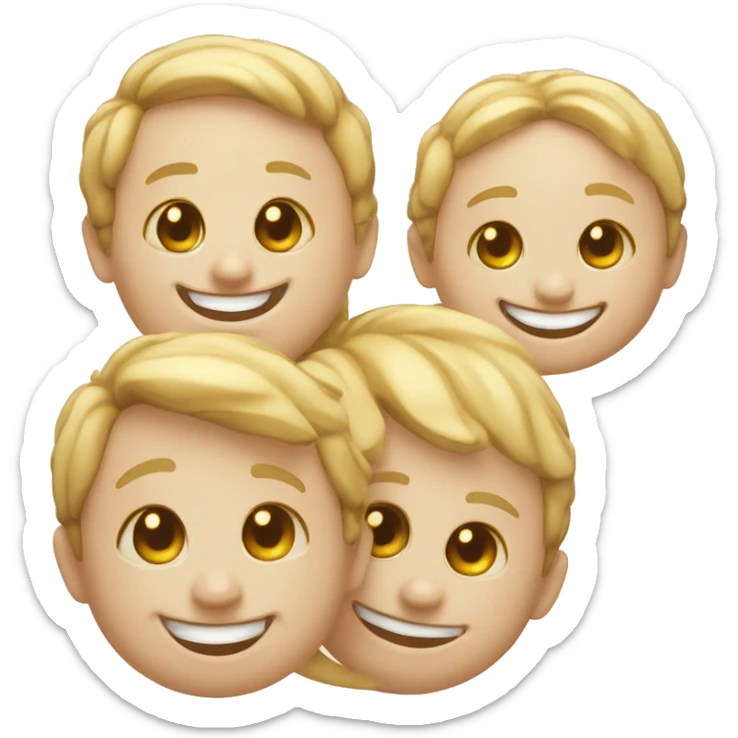 An emoji of a classic smiling face, featuring two round eyes and a wide, cheerful smile, conveying happiness and friendliness sticker