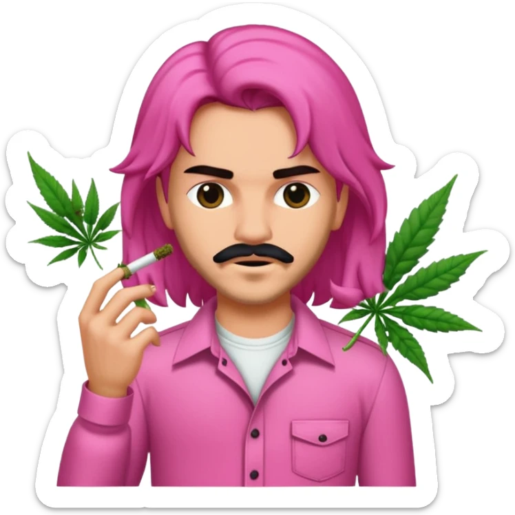 Créame una pantera rosa con una camisa de bob suponía fumándose un blunt weed en el mar sticker