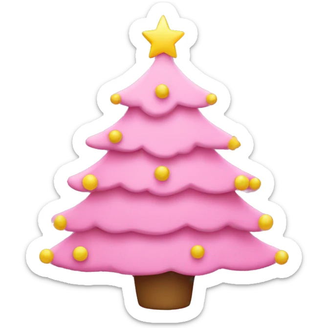 Pink Christmas tree sticker