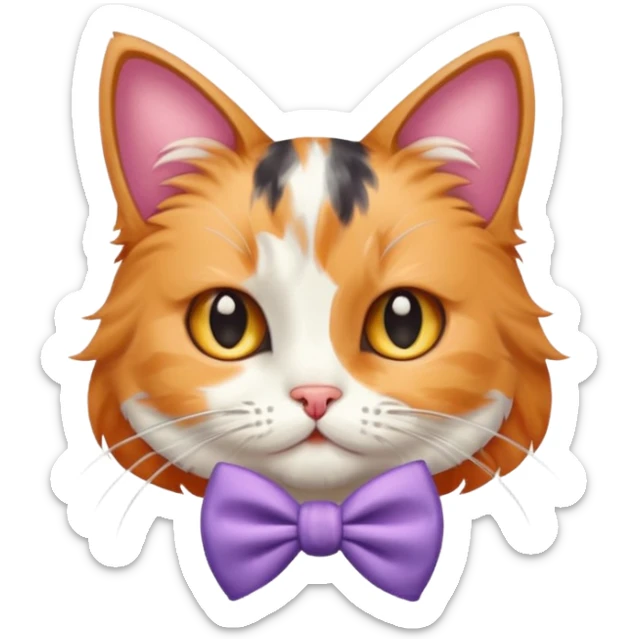 Cat with a bow  sticker