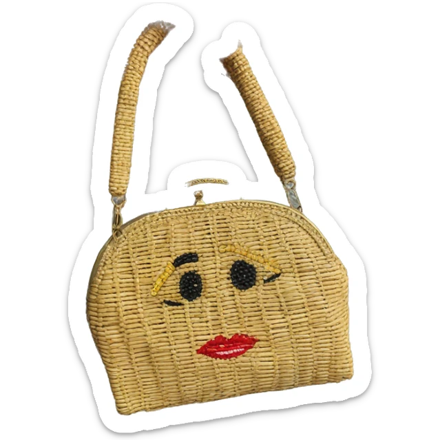 Golden Girls Purse Vintage Style Sophia Petrillo Bag Beaded Rattan Wicker sticker