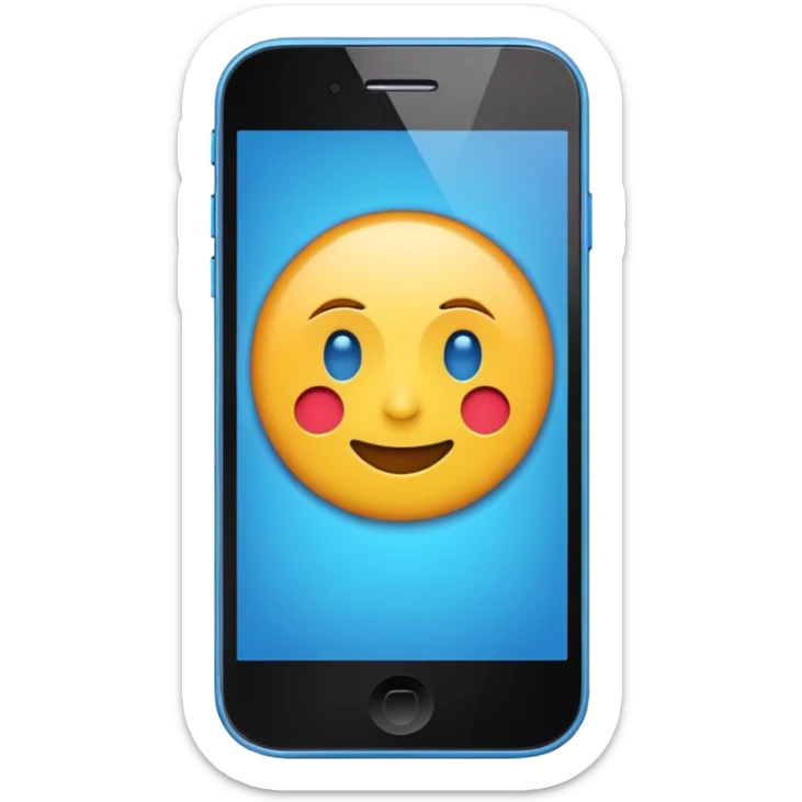 Generate a realistic emoji of a smartphone where a lot of things like data, ideas, inventions and creative stuff coming out of it sticker