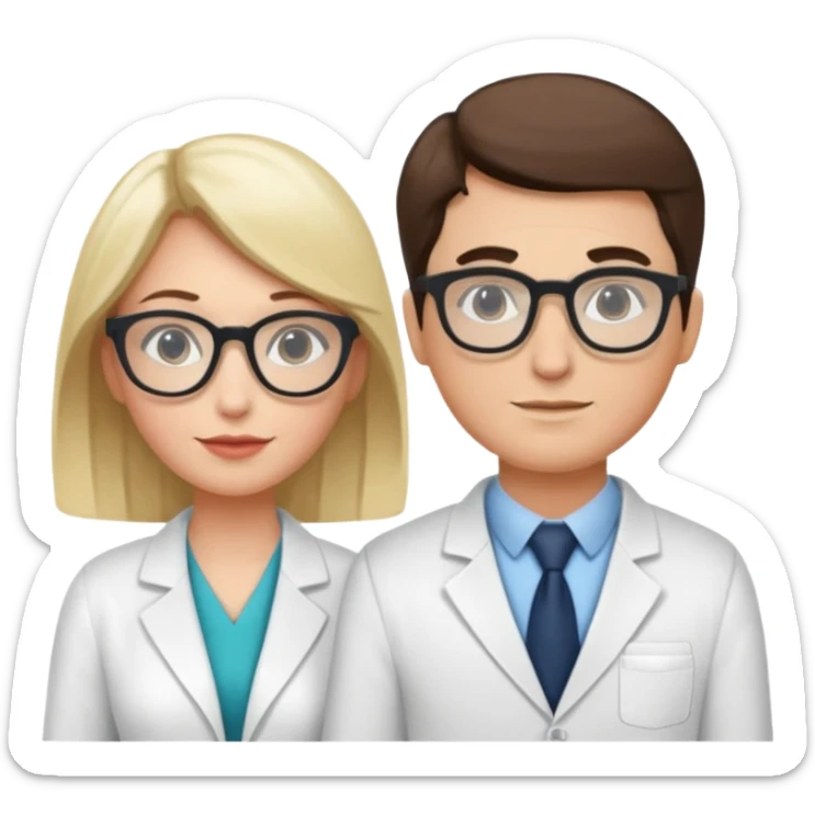 Perfect love. Psychologist girl and a futurologist man sticker