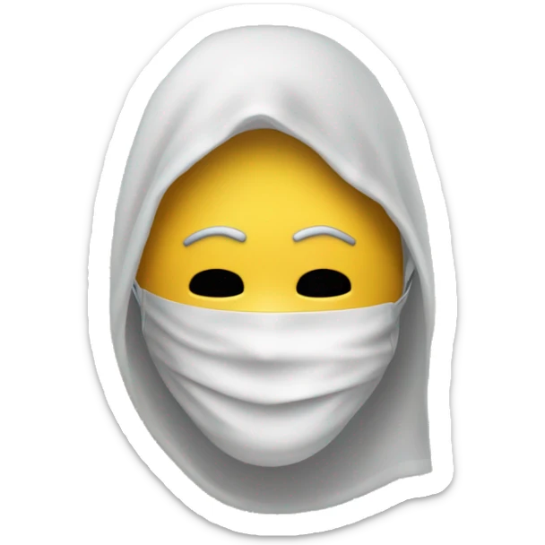 un masque qui sourit en premier plan avec un émoji qui pleure derrière l masque sticker